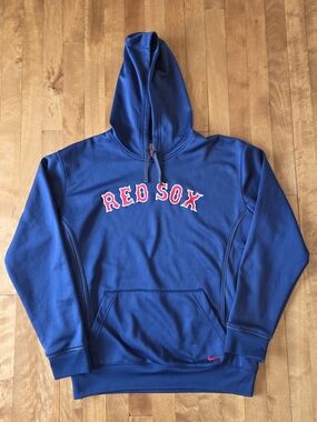 Boston Red Sox Nike Therma Fit Hoodie Mens Size L Blue Pullover